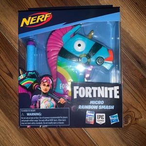 NERF Fortnite Micro Rainbow Smash Unicorn Dart Gun